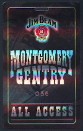 ##MUSICBP0215 - Montgomery Gentry Numbered Hard Plastic OTTO Backstage Pass from the 2001 Jim Beam Tour