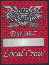 ##MUSICBP0212 - Montgomery Gentry OTTO Cloth Local Crew Backstage Pass from Tour 2007