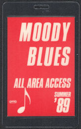 ##MUSICBP0998  - 1989 Moody Blues Summer Tour Laminated All Area Access OTTO Backstage Pass