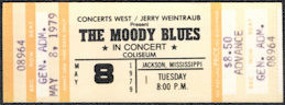 ##MUSICBPT0045 - 1979 Moody Blues Advance Ticket from Jackson Mississippi