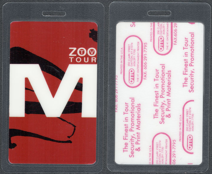 ##MUSICBP1934 - Uncommon U2 Laminated OTTO Backstage Pass from the Zoo TV Tour