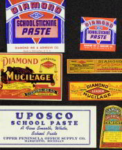 #ZBOT401- Group of 3 different Mucilage (Glue) Bottle Labels