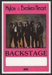 ##MUSICBP1004 - Mylon and Broken Heart Cloth Backstage Pass from the 1989 Big World Tour