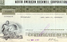 #ZZStock064 -North American Rockwell Corporation Stock Certificate