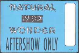 ##MUSICBP1736  - Stevie Wonder OTTO ClothAfter Show Pass from the 1992 Natural Wonder Tour