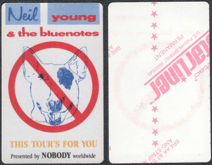 ##MUSICBP1840  - Neil Young and the Blue Notes Starliner Cloth Backstage Pass from the 1988 By Nobody Tour