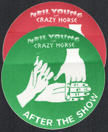 ##MUSICBP1002 - 2 Different 2005 Neil Young and Crazy Horse After Show OTTO Cloth Backstage Passes