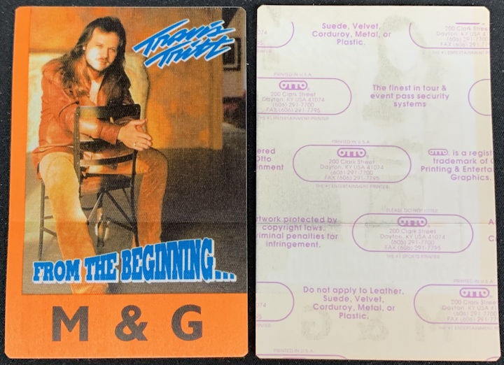 ##MUSICBP2096  - Travis Tritt OTTO Cloth M&G Pass from the 1995 From the Beginning Tour