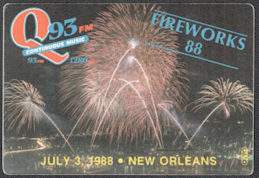 ##MUSICBP1145 - 1988 Fireworks in New Orleans OTTO Cloth Souvenir Pass from Q93 FM