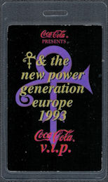 ##MUSICBP1682 - Rare Prince and the New Power Generations OTTO Laminated VIP Crew Pass from the 1993 Europe Tour - Coca-Cola