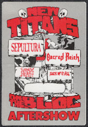 ##MUSICBP1065 - 1991 New Titans on the Bloc OTTO Cloth After Show Backstage Pass - Sepultura, Sacred Reich, Sick of it All, Napalm Death