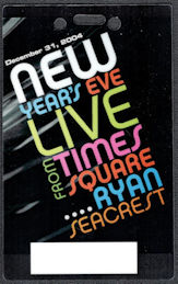 ##MUSICBP1331  - 2004 New Year's Eve OTTO Sheet Laminate Pass at Times Square