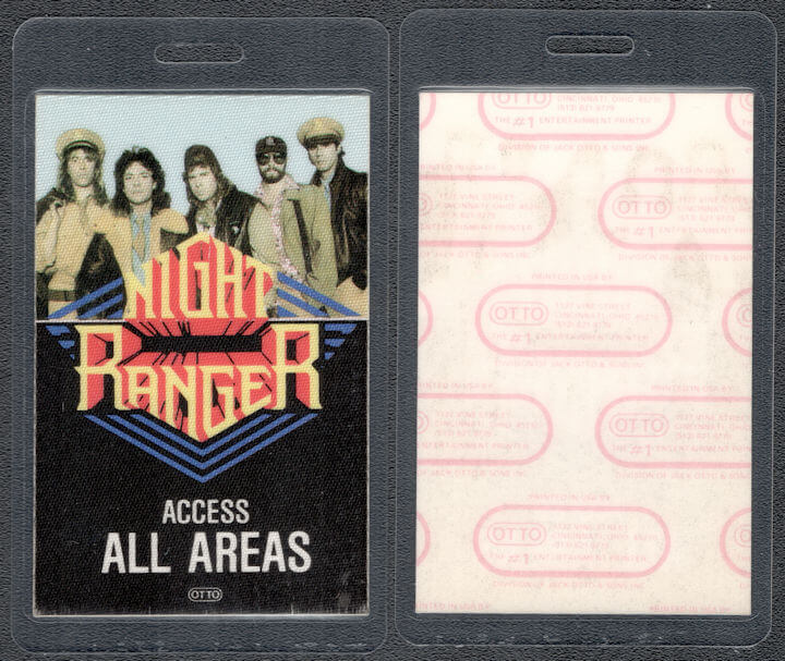 ##MUSICBP1319 - 1985 Night Ranger Laminated OTTO Access All Areas Pass from the "7 Wishes" Tour