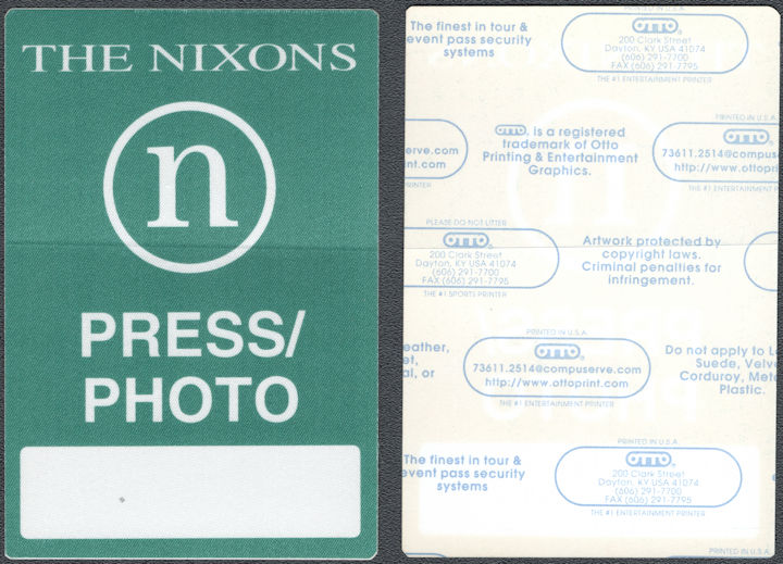 ##MUSICBP1636 - The Nixons OTTO Cloth Press/Photo Pass from the Self Titled Tour