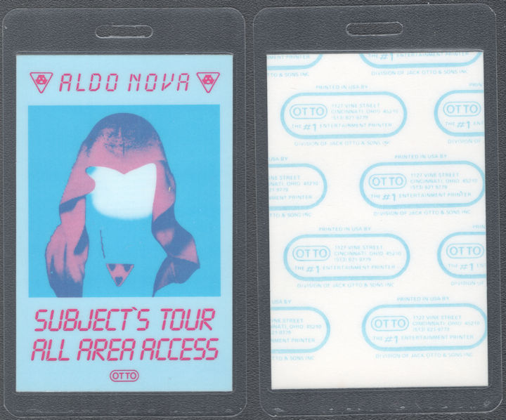 ##MUSICBP1951 - Aldo Nova OTTO Laminated All Area Access Pass from the 1983 Subject Tour