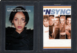 ##MUSICBP0575 - Uncommon NSync/Natalie Imbruglia Laminated OTTO Backstage Pass from the Left of the Middle Tour
