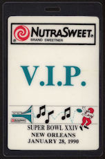 ##MUSICBP1176 - 1990 Oversized Super Bowl XXIV OTTO Laminated Backstage Pass - NutraSweet V.I.P.