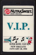 ###MUSICBP1176 - 1990 Oversized Super Bowl XXIV OTTO Laminated Backstage Pass - NutraSweet V.I.P.