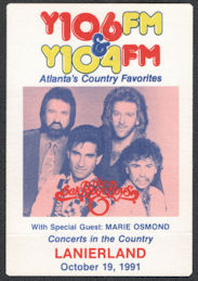 ##MUSICBP1015 - The Oak Ridge Boys Cloth Radio Backstage Pass from the 1991 Lanierland Concert