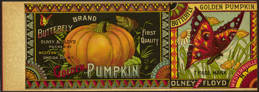 #ZLCA143 - Very Rare and Very early Butterfly Brand Pumpkin Can Label