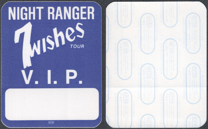 ##MUSICBP1884  - 1985 Night Ranger Seven Wishes Tour OTTO Backstage Pass