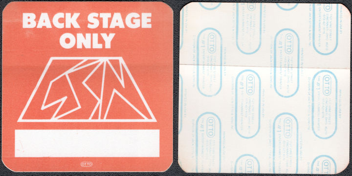 ##MUSICBP1837 - Crosby, Stills, and Nash OTTO Cloth Backstage Only Pass from the 1982  Tour