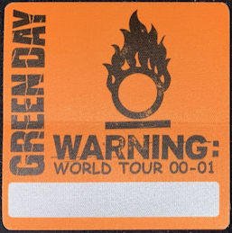 ##MUSICBP1524 - Green Day OTTO Cloth Backstage Pass from the 2000-01 Warning Tour