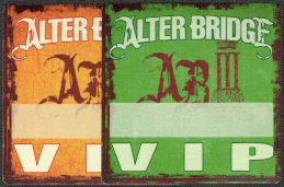 ##MUSICBP1857 -  Pair of Alter Bridge OTTO Cloth VIP Passes from the 2010 AB III Tour