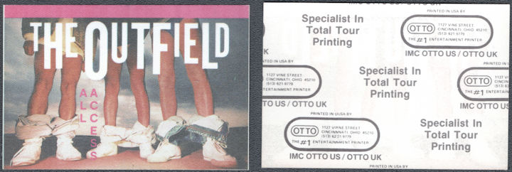 ##MUSICBP1643 - The Outfield OTTO Cloth All Access Pass from the 1987 Bangin' On My Heart Tour