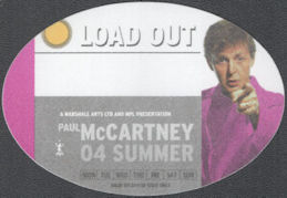 ##MUSICBP2022 - Paul McCartney Cloth Otto Backstage Pass from the 2004 Load Out Tour