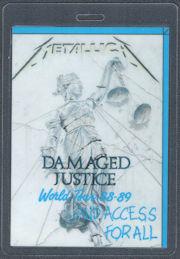 ##MUSICBP1618 - Large Metallica OTTO Laminated Staff Pass from the 1988-89 Damaged Justice World Tour