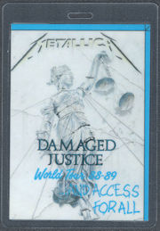 ##MUSICBP1618 - Large Metallica OTTO Laminated Access for All Pass from the 1988-89 Damaged Justice World Tour