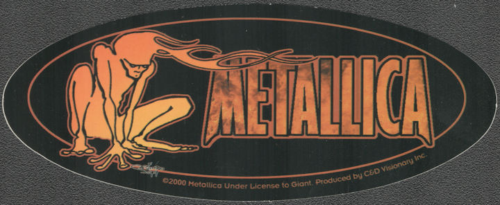 ##MUSICBP2048 - 2000 Metallica Sticker with Crouching Fire Demon