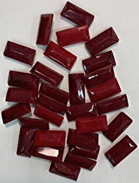 #BEADS1115 - Group of Thirty 16mm Oxblood Colored Glass Cabochons
