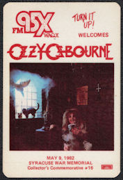 ##MUSICBP1241 - Ozzy Osbourne OTTO Cloth Radio Backstage Pass from the 1982 Diary of a Madman Tour
