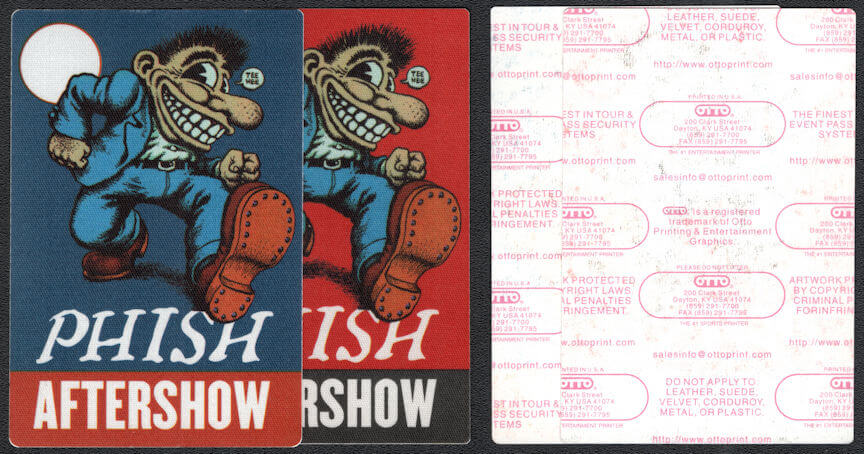 ##MUSICBP1010 - Pair of PHISH Aftershow OTTO Cloth Backstage Passes from the 2000 Farmhouse Tour