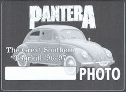 ##MUSICBP1632  - Rare Pantera OTTO Cloth Photo Pass from the 1996-97 Great Southern Tourkill Tour