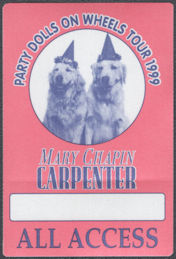 ##MUSICBP1601  - Mary Chapin Carpenter OTTO Cloth All Access Pass from the 1999 Party Dolls on Wheels Tour