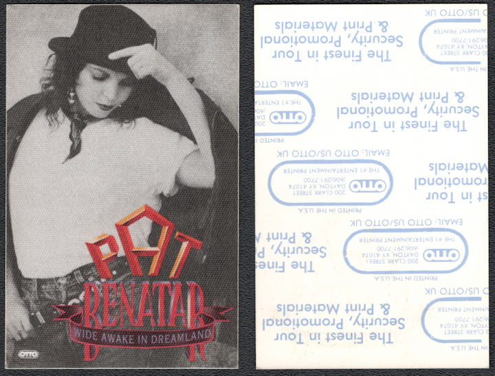 ##MUSICBP1013 - Pat Benatar Cloth Backstage Pass from the 1988 Wide Awake in Dreamland Tour