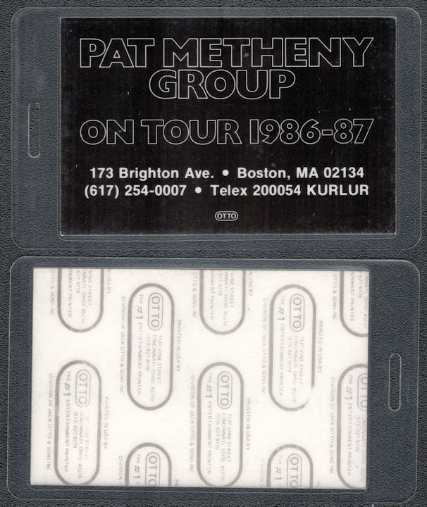##MUSICBP1320 - 1986-87 Pat Metheny Group Laminated OTTO Backstage Pass