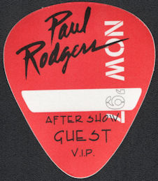 ##MUSICBP1020 - Paul Rodgers Cloth Backstage Pass from the 1997 Now Tour