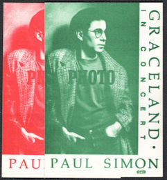 ##MUSICBP1014 - Pair of Paul Simon Cloth Backstage Passes from the 1987 Graceland Tour