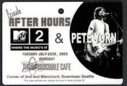 ##MUSICBP1021 - Pete Yorn Sheet Laminate Backstage Pass from 2003 MTV After Hours