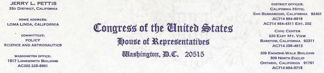 #PL199 - Jerry L. Pettis Congressman Letterhead