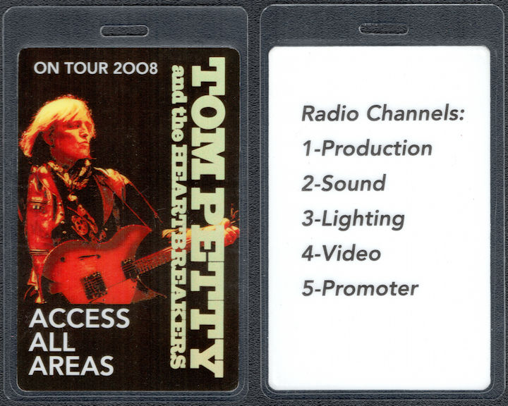 ##MUSICBP1785 - Scarce Tom Petty and the Heartbreakers OTTO Laminated All Areas Pass from the 2008 Tour