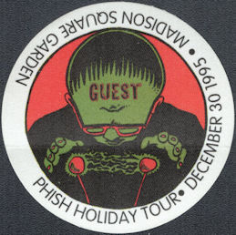 ##MUSICBP1679 - Rare PHISH OTTO Cloth Guest Pass from the 1995 Holiday Tour at Madison Square Garden