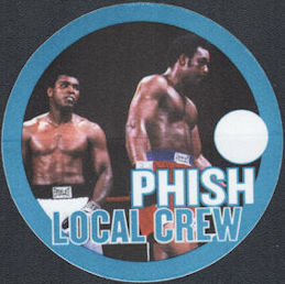 ##MUSICBP0763 - Group of 4 Different Colored PHISH OTTO Cloth Local Crew Backstage Passes featuring the Muhammad Ali George Foreman Boxing Match