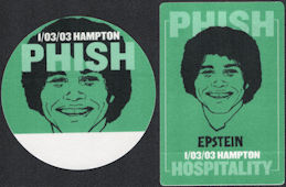 ##MUSICBP0572 - Pair of 2 Different PHISH OTTO Cloth Backstage Passes from the 2003 Hampton Concert - Pictures Epstein from Welcome Back Kotter