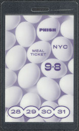##MUSICBPT0053 - PHISH OTTO Laminated Meal Ticket from the 1998 Summer Tour