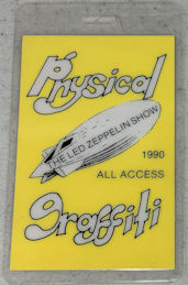 ##MUSICBP1428 - 1990 Physical Graffiti Laminated OTTO All Access Pass from the 1990 Led Zeppelin Tribute Show